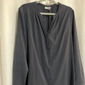 Simple button down gray blouse, soft material